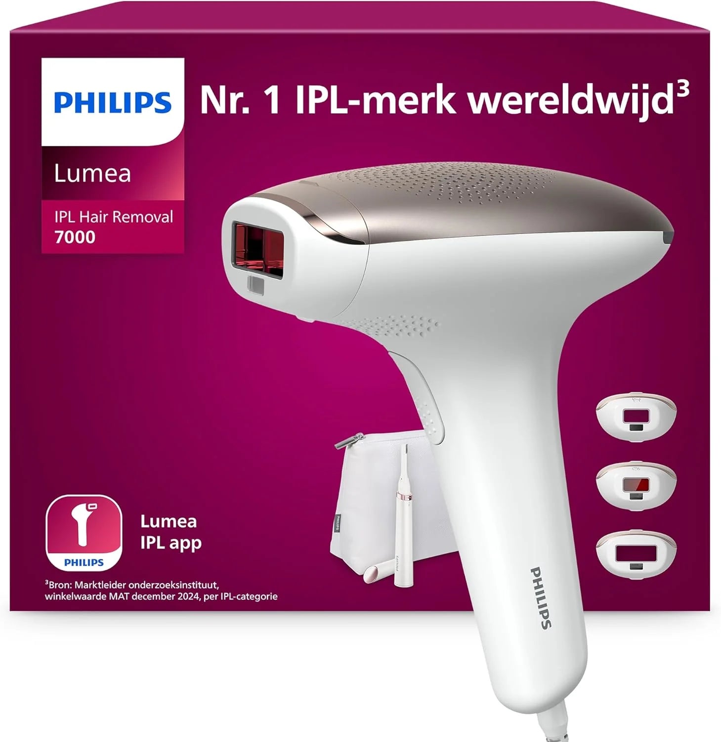 Philips Lumea IPL Advanced, 3 opzetstukken - ontharingsapparaat plus compacte pentrimmer (BRI923/00)
