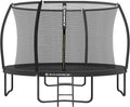 SONGMICS Trampoline Ø 244/305/366/427 cm, ronde tuintrampoline met veiligheidsnet, met ladder en gevoerde stangen, veiligheidsafdekking, veilig, outdoor(366 cm/Zwart)