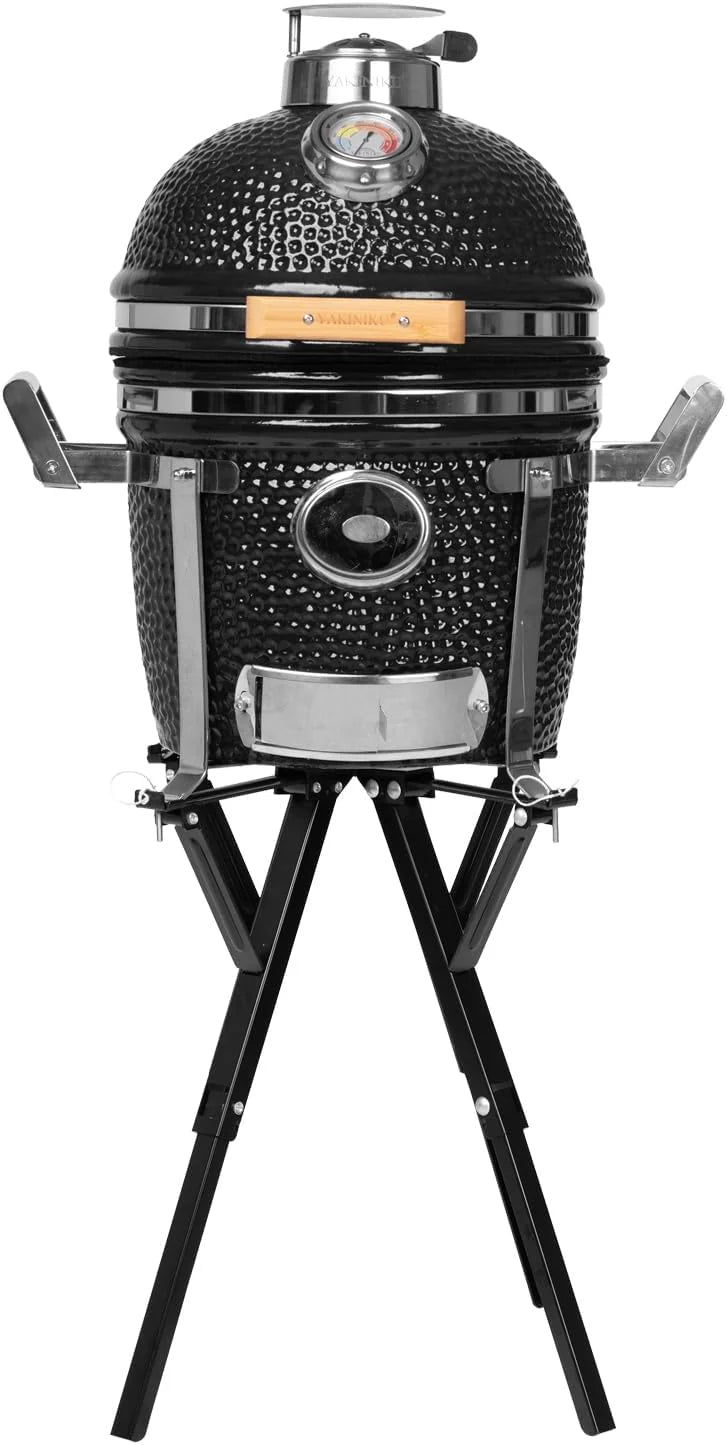 YAKINIKU Kamado COMPACT | Keramische barbecue | 13 inch | Diameter 38,5 cm | Inclusief draagbaar onderstel