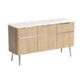 Moderne dressoir met houten afwerking en metalen poten