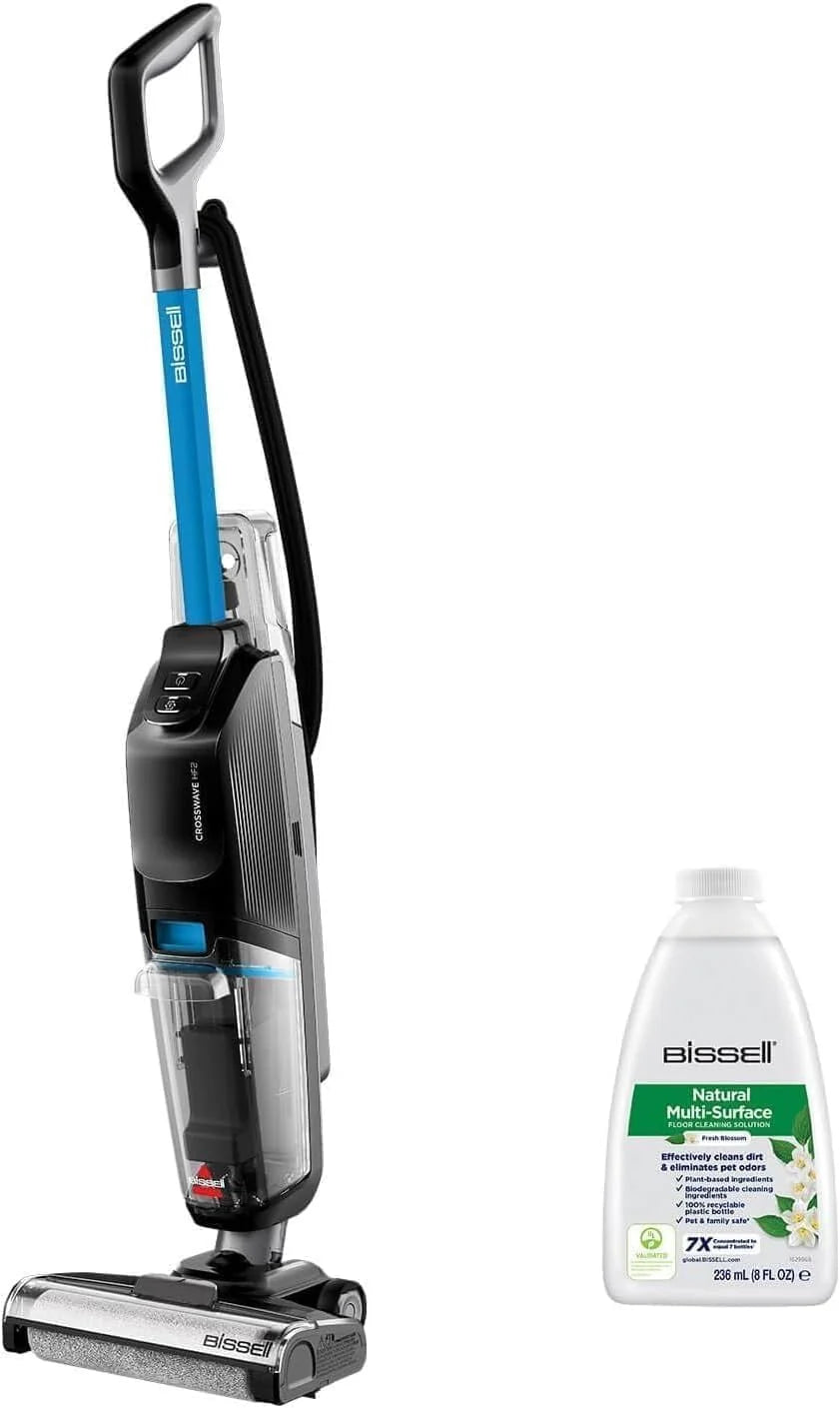 BISSELL CrossWave HF3, Draadloze Nat-droogstofzuiger, Stofzuiger  Dweil in één, Lichtgewicht Vacuum Cleaner, met 25 Minuten Batterijduur, Wet and Dry Vacuum, Alleen voor Harde Vloeren, 3598N(Corded)