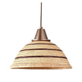 Hanglamp van natuurlijk vlechtwerk met metalen details