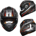 Full Face Flip-up Modulaire Motorhelm 3k Koolstofvezel Shell Dual Visor Motocross Helm Volwassen voor Mannen en Vrouwen ECE Goedgekeurde Motor Bike Racing Crash Helmet,B,XXL 63~64cm(XXL 63~64cm/D)