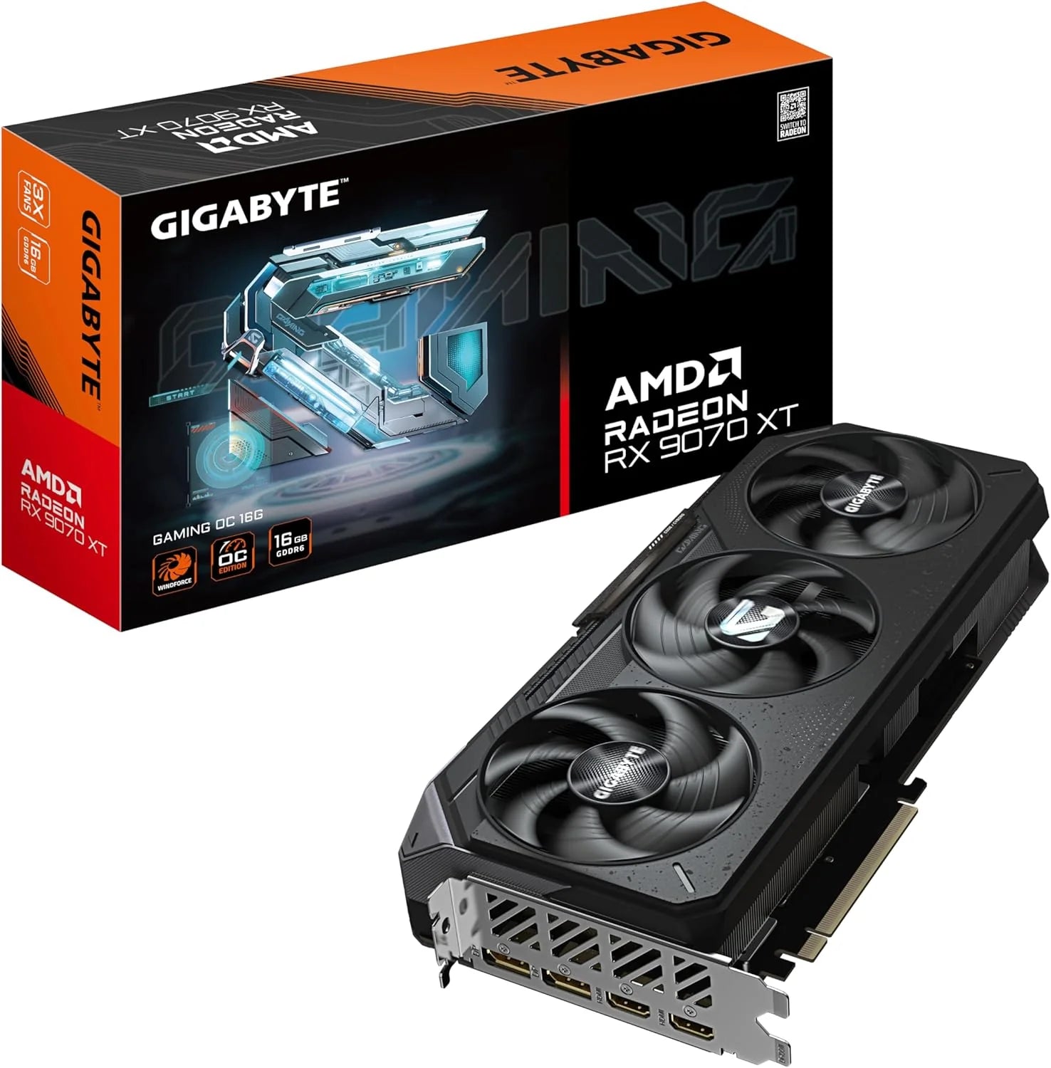 Gigabyte Radeon RX 9070 XT Gaming OC 16G PCIe5(Volledige hoogte/volledige lengte (FH/FL))