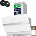 CIARRA CBCB6736F A+++ Afzuigkap 60 cm wandafzuigkap 650m³/h, 3 standen en boostfunctie. Wi-Fi app of touch. afvoer- en recirculatie afzuigkap met koolstoffilter CBCF003. Zwart(wit)