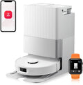 roborock Qrevo Edge S5A Robotstofzuiger met Dweilfunctie, Dubbel Anti-Klit-Systeem, 18.500 Pa, FlexiArm-Ontwerp voor Randreiniging, Verwijderbare Dweil, 75 ℃ Heetwater-Dweilwas (Zwart)(Wit)