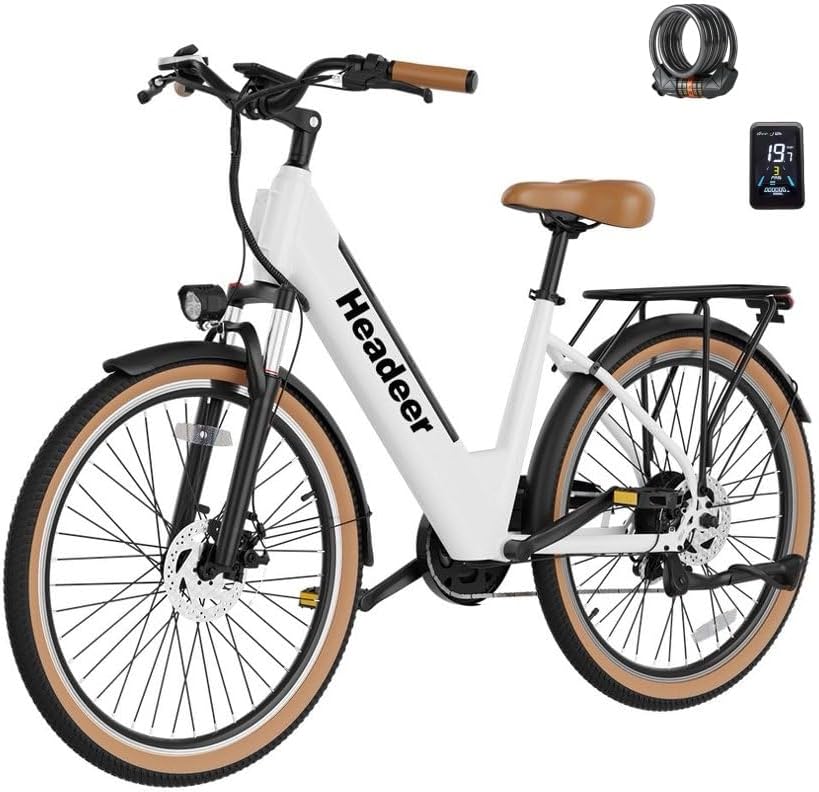 BD26195 Elektrische Fiets voor Volwassenen, 26 inch × 1,95, 7 Snelheden, met Tempo, Afneembare Accu met 48 V, 11,5 Ah, Bereik 80-100 km