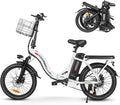 SAMEBIKE Elektrische fiets voor volwassenen, 20 inch, inklapbare elektrische fiets met pedaalondersteuning, city-e-bike, uniseks, volwassenen, afneembare accu, 36 V, 12 Ah, elektrische fiets voor 7(Wit)