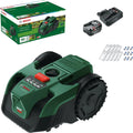 Bosch accurobotmaaier VISIMOW18V-100 (voor gazons tot 100 m², maaibreedte: 16 cm, maaihoogte: 20-60 mm, met reservemessen, met accu en oplader)