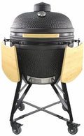 YNNI KAMADO TQ0C18MB Medium 18" Grill, MATT Zwart met Chipfeeder, BBQ, Keramiek, Ei, Roker, TQ0C18MB