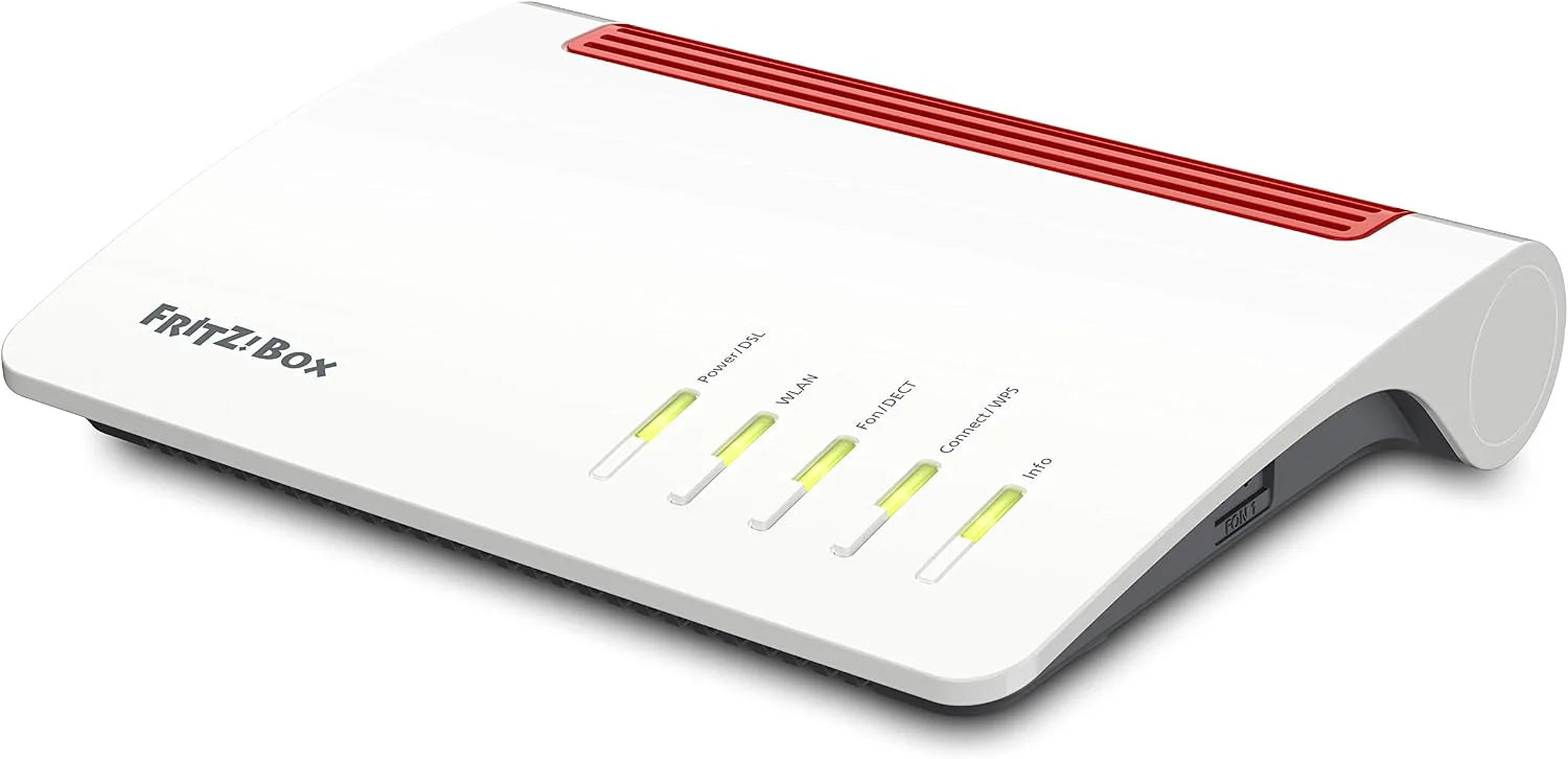 AVM FRITZ!Box 7590 WLAN AC+N router (DSL/VDSL, 1.733 MBit/s (5GHz)  800 MBit/s (2,4 GHz), tot 300 MBit/s met VDSL-supervectoring 35b, WLAN Mesh, DECT-basis, Media Server, geschikt voor Duitsland)(Geschikt voor Oostenrijk/Zwitserland)