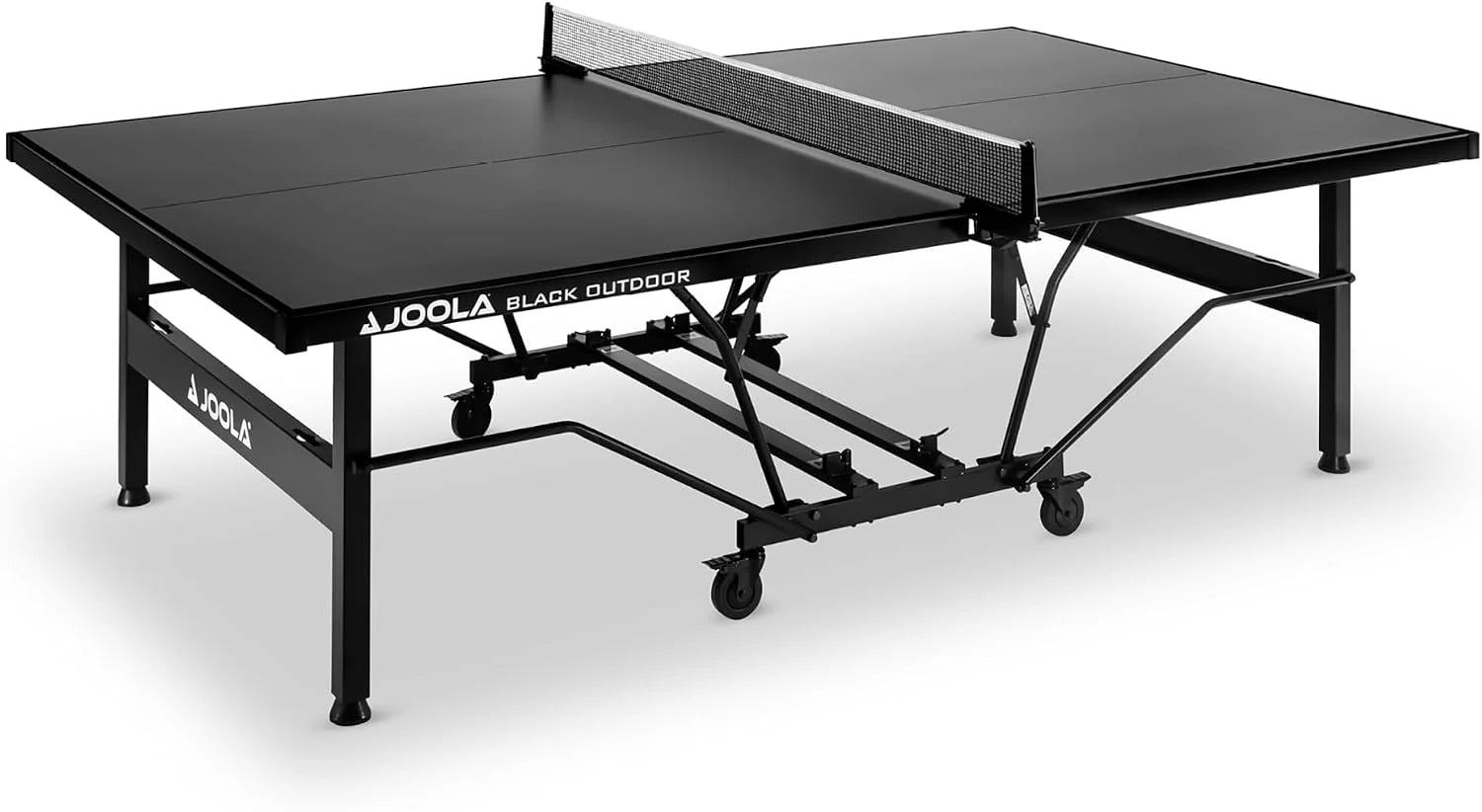JOOLA Tafeltennistafel Black Outdoor- professionele outdoor tafeltennistafel weerbestendig 6 mm aluminium kunststof verbonden oppervlak - inklapbaar onderstel