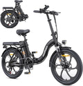 MilePort 1 Elektrische Fiets Voor Volwassenen, 250W Opvouwbare Elektrische Fiets Met Afneembare 36V 13AH Batterij En Snelheid 25KM/H Bereik Tot 100KM, 20“* 3.0” Dikke Band City Commuter Ebike(Zwart/Stedelijk)