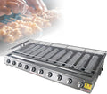 Draagbare Gasbarbecue RVS, Plancha Gas Tafelmodel met 4/8/10 Branders, Hoogte Verstelbaar, Ideale Campinggrill voor Buiten en Picknick, RVS 304 Kwaliteit(8 Burner)(10 Burner)