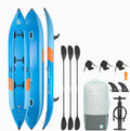 AQUASTIC Opblaasbare kajak Cortez 15'7 voor 3 personen, 475 cm, hybride kajak met drop-stitch-bodem, peddels, stoelen en pomp