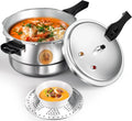 Wantjoin Aluminium snelkookpan 23Qt snelkookpan, drukpan met drukregeling voor thuis, keuken of restaurant, commerciële snelkookpan met meter(7.6 Liter/Siver)