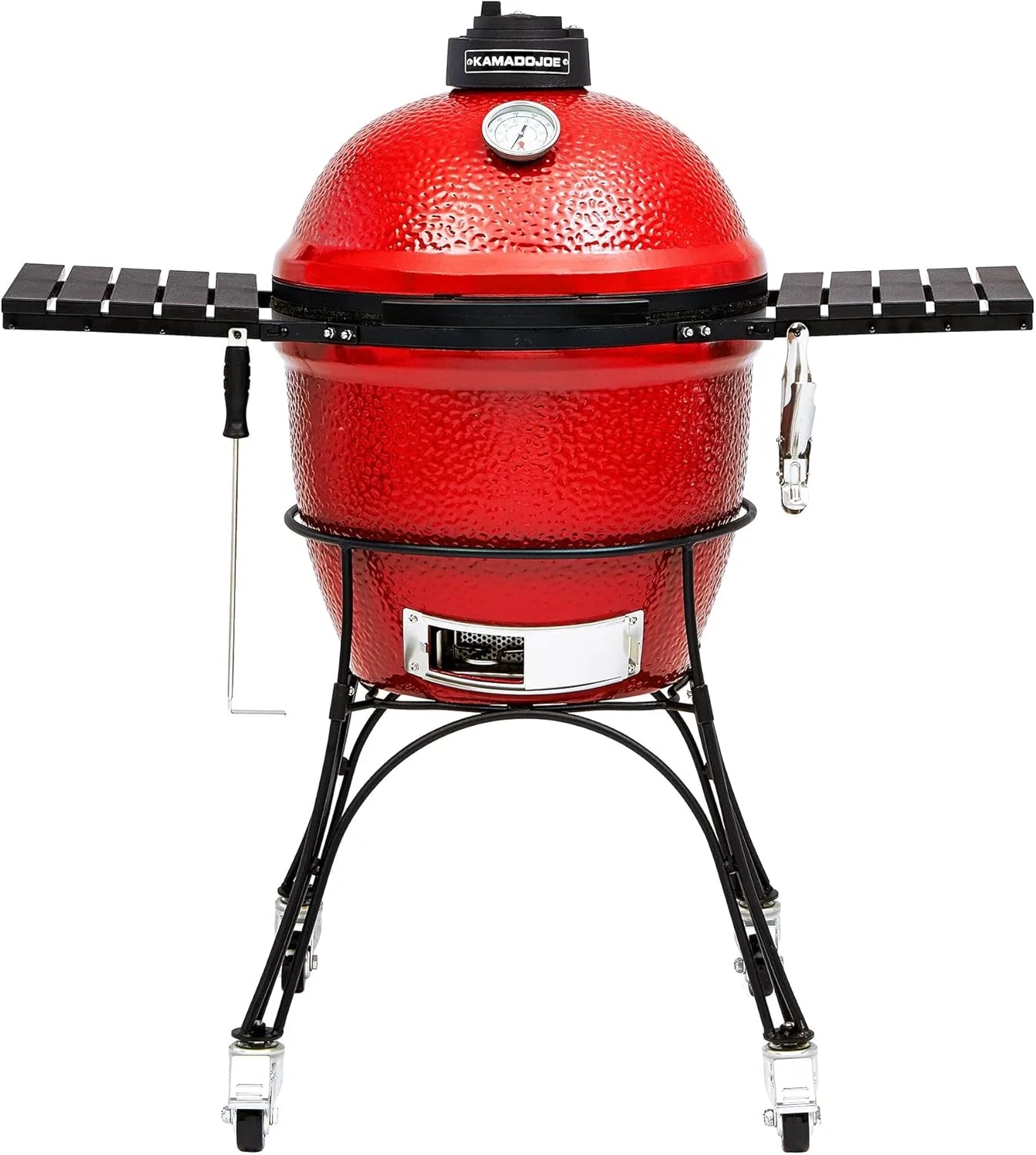 Kamado Joe KJ13RH Draagbare Veelzijdige Kamado Charcoal Grill, Blaze Red(Stijlvol)