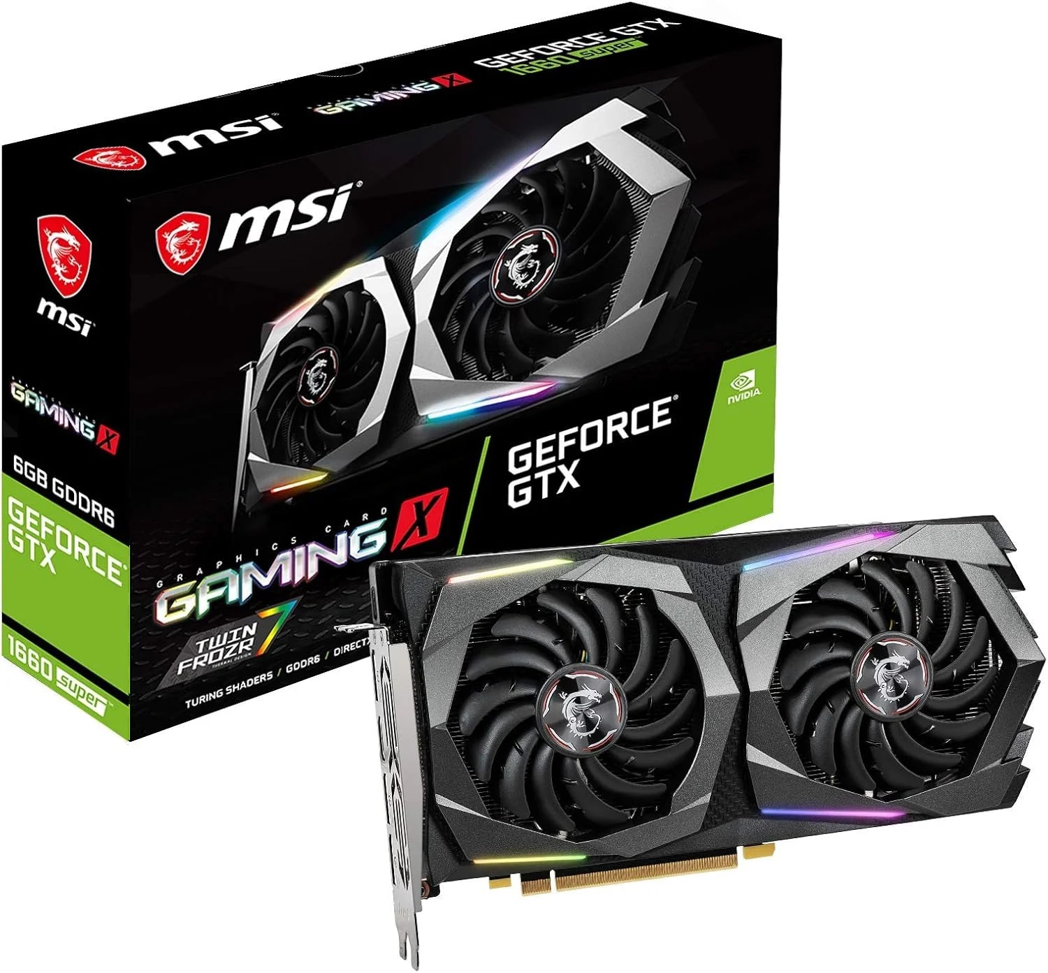 Msi Geforce Gtx 1660 Super Ventus Xs Oc Nvidia Gtx1660 Grafische Kaart, Pci Express X16 3.0, 6Gb Gddr5, Dvi, Hdmi, 3Xdp(GeForce GTX 1660 SUPER GAMING X)