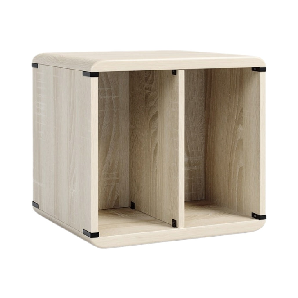 "Modulair Houten Opbergkast met Twee Compartmenten"