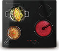Keramische kookplaat, 5 pitten, inbouw, elektrische kookplaat, 77 cm, 8200 W, touch-bediening, timer, zwart(59 cm)