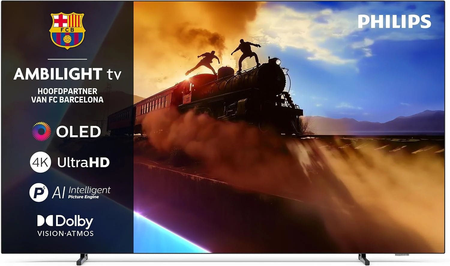 Philips Ambilight 48OLED760 4K OLED Smart TV - 48-inch scherm met P5 AI Perfect Picture Engine Ultra HD, Titan OS, Dolby Vision en Atmos Sound - Werkt met Alexa en Google Spraakassistent