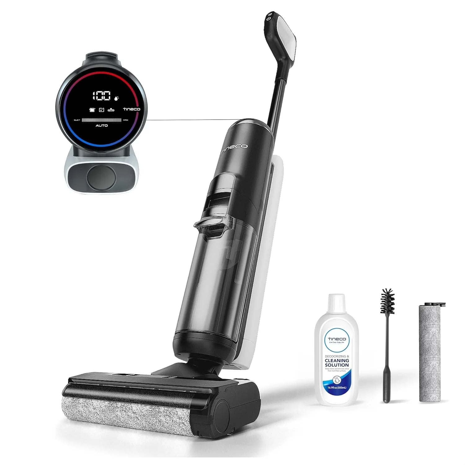 Tineco Slimme nat- en droogzuiger Floor One S5 Combo Power Kit snoerloze bodemreiniger, dierenharen, harde vloeren, kantoor, multifunctioneel, ultralicht, led-display, wifi, app(Floor One S5)