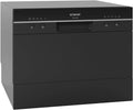 Bomann, compacte vaatwasser TSG7405-zwart, 6 instelniveaus, 5 programma's, elegant design, LED-indicatoren, automatische deuropening, 47 dB, 220-240 V, ideaal voor kleine keukens, 20 kg