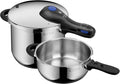 WMF 794469990 Perfect Plus Snelkookpannen set 6,5l en 3,0l, Restkooktijd Indicator, Intuïtief Gebruik, Maataanduiding, Cromargan, Geschikt voor Alle Warmtebronnen, Inclusief Inductie