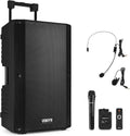 Vonyx VSA700-BP Partybox met Bluetooth 1000W – Grote Muziek Box met 15” Woofer  Microfoon, 8h Accuduur, USB/SD/MP3, Headset, Portable Speaker op Wielen, Trolley Speaker – Zwart(174.060)