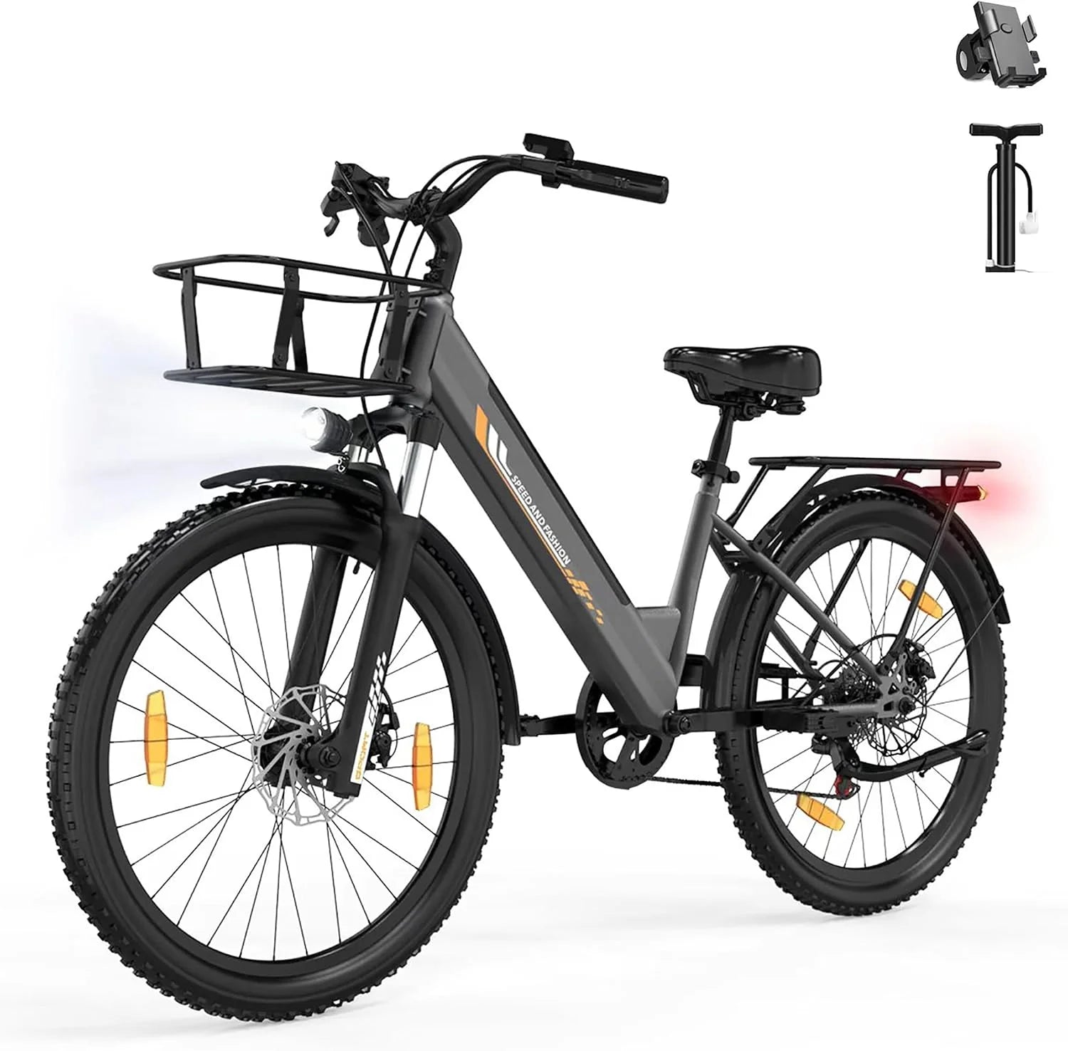 26” Elektrische Fiets Voor Volwassenen, 250W Motor Met 36V 13AH Verwijderbare Batterij, 45nm Koppel, 25KM/H Bij 100KM, Voordelige Elektrische Fiets