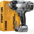 Draadloze slagmoersleutel 1/2" voor Dewalt Batterij: 1400FT-LBS slagmoersleutel met hoog koppel, zwaar gereedschap - borstelloos elektrisch slagpistool inclusief LED-werklamp - alleen kaal gereedschap(1/2inch/Geschikt voor DeWALT (geen batterij))