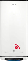 Ariston Velis Pro Wifi elektrische boiler, laag stroomverbruik, meerdere posities, 50 liter, plat, WLAN en ECO-EVO-functie, 79,7 x 27,5 x 51,1 cm, installatie in Spanje(100 Litros/Wit)
