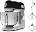 Kenwood KMix KMX750WH keukenmachine, roestvrijstalen kom van 5 l, beveiligingssysteem voor veilig gebruik, metalen behuizing, 1000 watt, incl. 3-delige gebakset en spatbescherming, wit(Zwart)