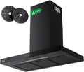 CIARRA CBCB9102-P A+++ Afzuigkap 90cm Recirculatielucht Afzuigkap 650m³/h Wi-Fi App Touch-bediening 4 niveaus Incl. booster Zwart(90 cm/zwart)