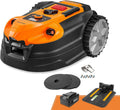 LawnMaster VBRM18AMIDR Robotmaaier zonder begrenzingskabel voor maximaal 500 m² 2 Ah batterij, optische navigatie, hindernisvermijding, automatisch laadstation, verboden zone-functie, wifi en(Mähroboter 800㎡)