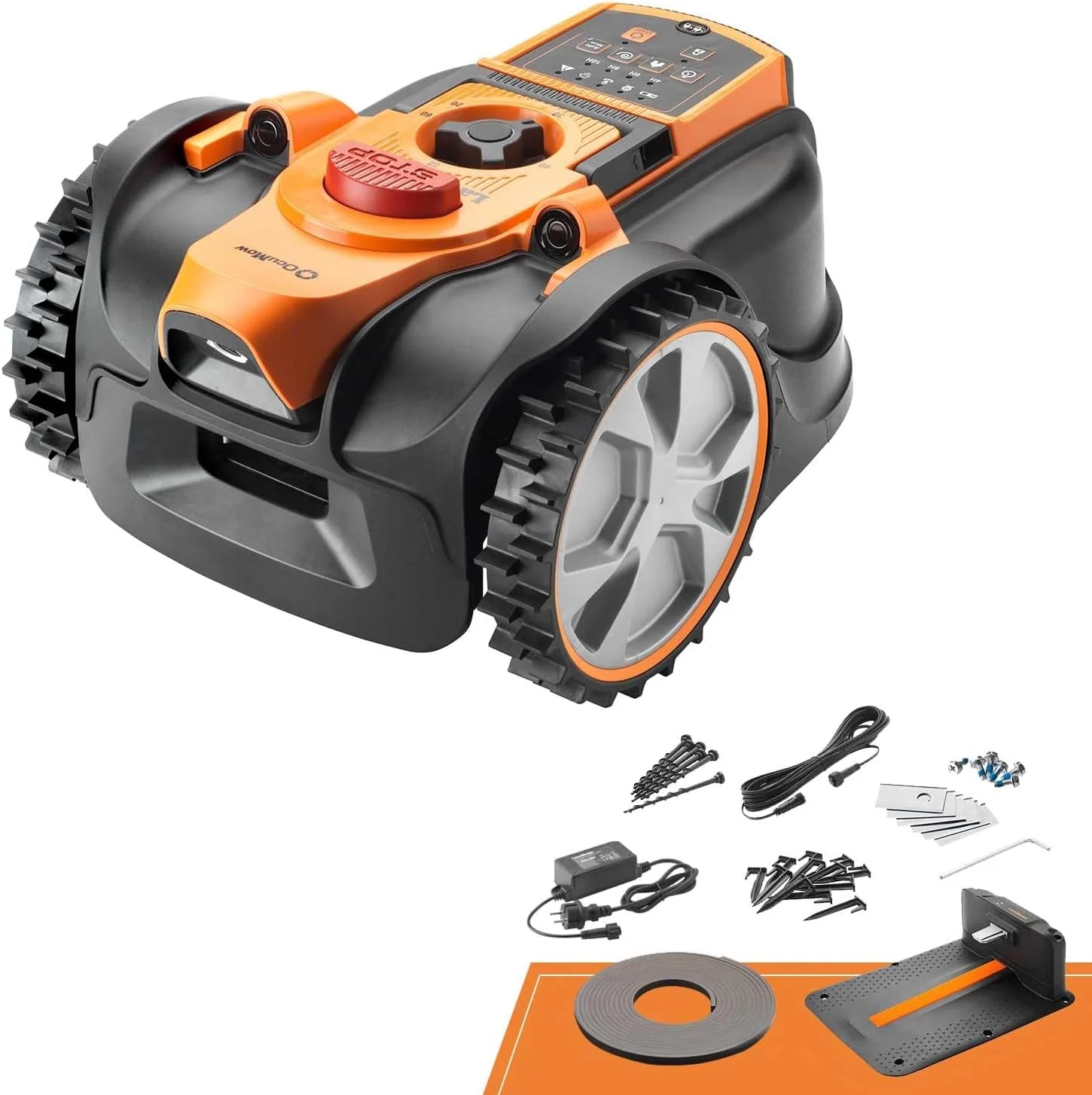 Lawnmaster AMB16P2 Robotgrasmaaier, zonder begrenzingskabel tot 400 m², slimme obstakelvermijding, optische navigatie, hindernisvermijding, automatisch laadstation, verboden zone-functie
