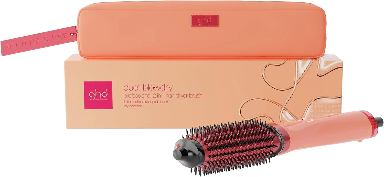 ghd - Duet Blowdry Föhnborste - 2-in-1 föhnborste (Sunkissed peach) - Jelly Collectie - Droogt en tegelijkertijd het haar in model brengt - Zonder warmteschade - Alle haartypes, op nat en droog haar