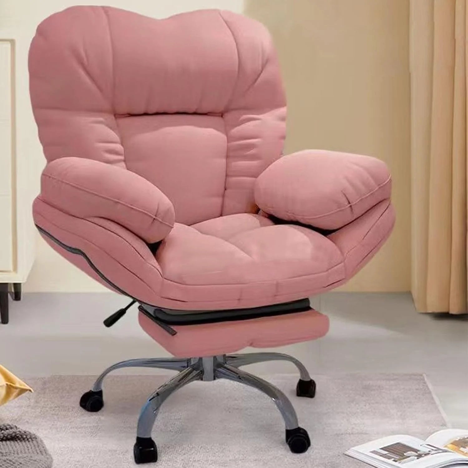Ergonomische bureaustoelen met voetsteun en lendensteun, luie bank, gamingstoel, hoge rug, verstelbare directiestoel met draaibare rollende stoel voor slaapkamer, thuiskantoor bureaustoelen(B)