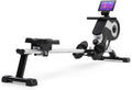 Capital Sports Roeitoestel voor thuis, compacte rowshaper, inklapbaar met 8 niveaus, lcd-monitor, wieltjes, row shaper met magneetweerstand, cardio-roeitoestellen, fitnessapparatuur voor thuis(M1 - 8-traps magnetische weerstand/wit/zwart)