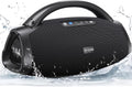 W-KING Bluetooth-luidspreker luid, draagbare draadloze luidspreker met 120W subwoofer, 50W*2 woofers, 15W*2 tweeter, 40Hz massieve bas, IPX7 waterdicht, APP, BT5.4, stereo-koppeling, OTG, grote
